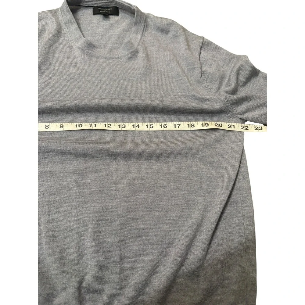 Men's Banana Republic 2025 100% Merino Wool Lightweight Crewneck Sweater L Gray